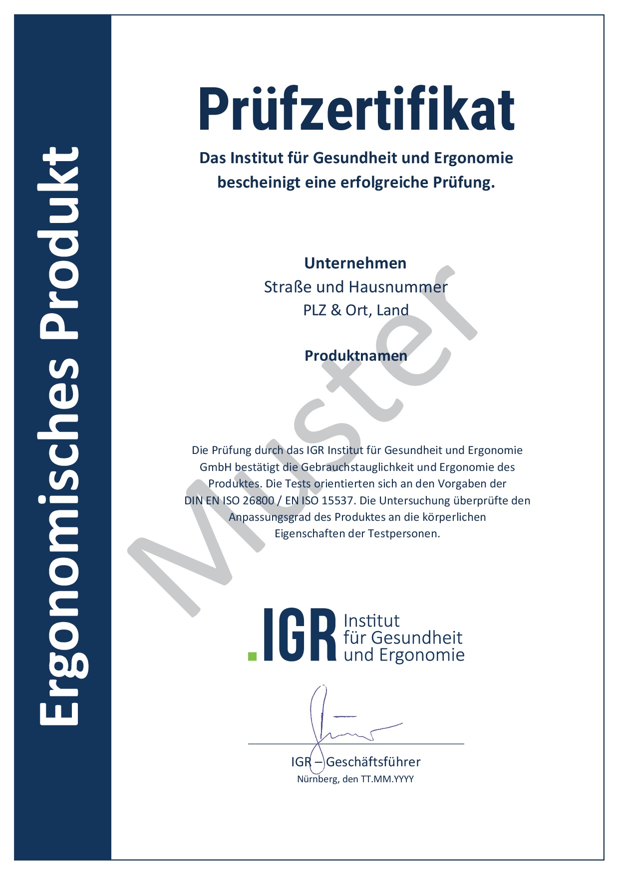 Musterprüfzertifikat